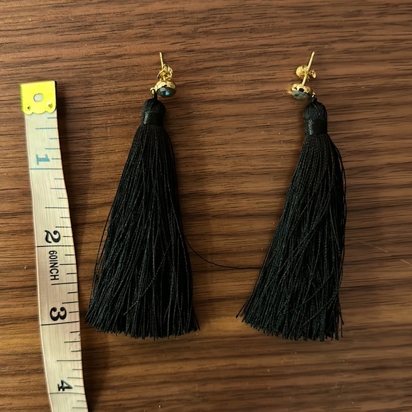 Nordstrom Black Tassel Earrings - Picture 3 of 3